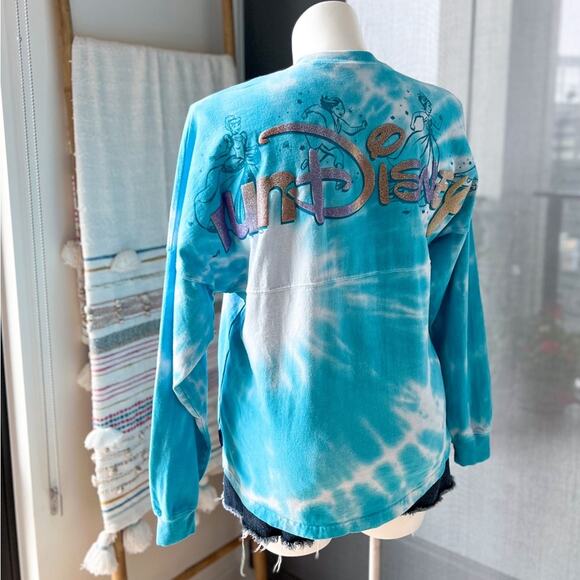 Disney Tops - Walt Disney Spirit Jersey Princess 2022 Blue Tie Dye Long Sleeve Pullover Tee S